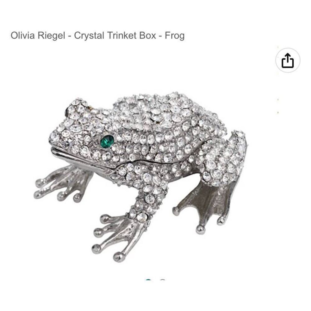 Rhinestone Frog Trinket Box